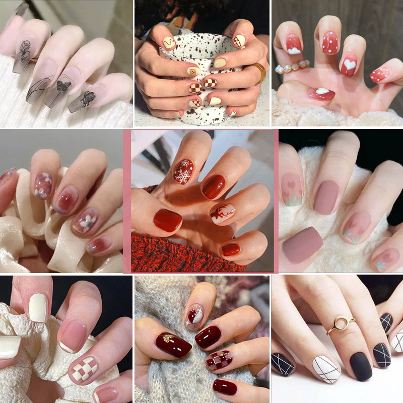 ネイルチップ 貼るだけ ぷっくりネイル 硬化不要 粘着グミ ジェルネイル ネイルシール セルフネイル