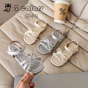 女の子 サンダル 2025夏新作 蝶結び付き プリンセス風