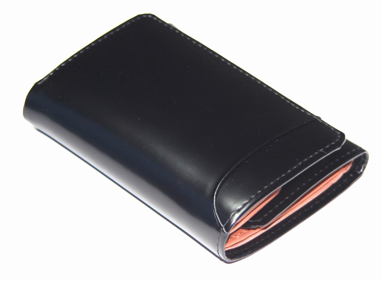 MOLTO FASIO　馬革ホースハイド　ブルレザー　カードスライダー　三つ折りショートウォレット　MF-07　黒