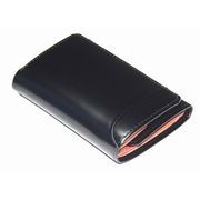 MOLTO FASIO　馬革ホースハイド　ブルレザー　カードスライダー　三つ折りショートウォレット　MF-07　黒