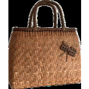 網代編み　巾着　大　山葡萄かごバッグ　籠バッグ　手作り　天然素材