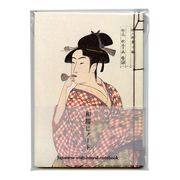 和綴ノート B6 喜多川歌麿 婦女人相十品 ポッピンを吹く娘
