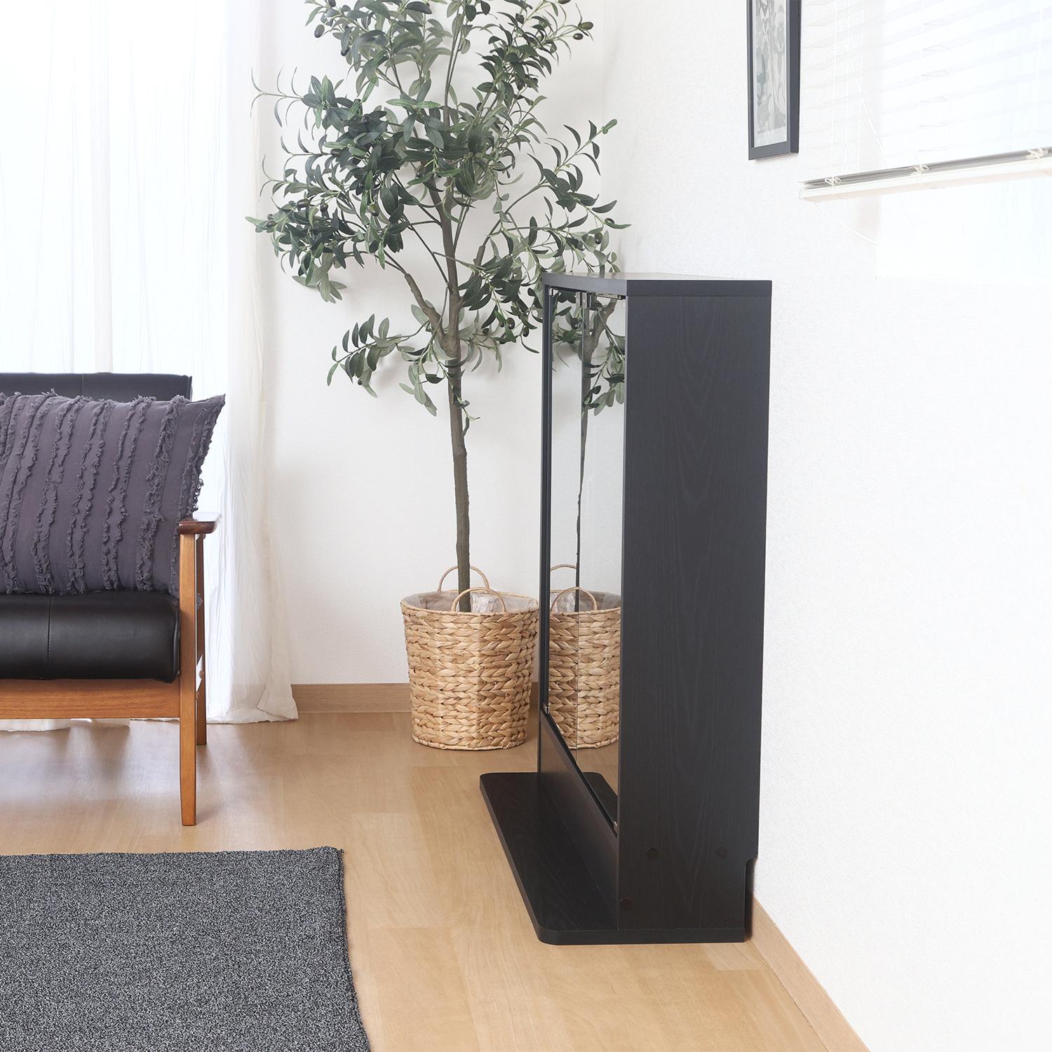 コレクションラック TOR ロータイプミラー付き BK | 卸売・ 問屋