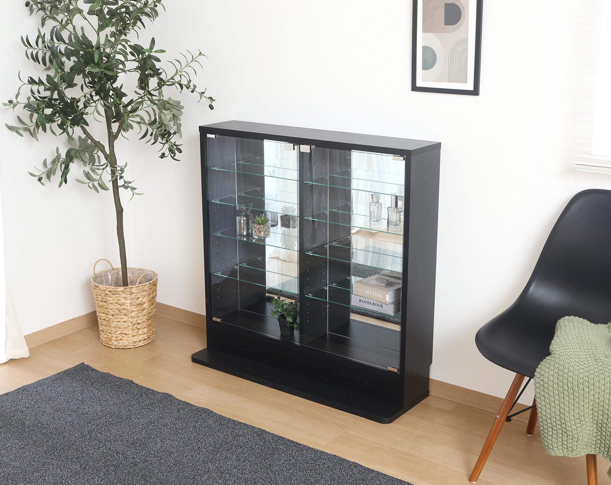 コレクションラック TOR ロータイプミラー付き BK | 卸売・ 問屋