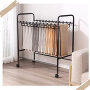 キャスター付き衣類収納ラック 可動式 大容量・省スペース 防水防錆 ズボン収納 一人暮らし向け