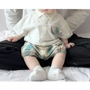 2025春夏新作 韓国風子供服 トップス 半袖 プリント シャツ ブラウス + ショートパンツ 2点セット