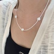 ボールステーションネックレス S925 シルバーアクセサリー アレルギー対応 おしゃれ 大人かわいい 上品