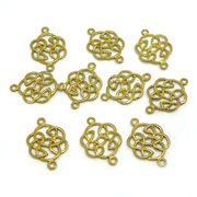 【在庫限り】 メタル合金パーツ 約22x14x1.8mm （丸カン内径1.2mm） ゴールドカラー 《10個》 金具