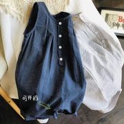 「2025」子供服★連体服★袖なし★韓国風子供服★2色80cm～130cm