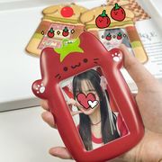 韓国  kpop トレカケース  トマト 猫キーホルダー 透明窓あり トレカホルダー   トレカ展示  猫雑貨