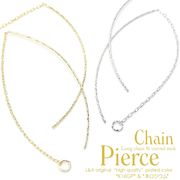 ★1ペア価格★L&A★チェーンピアスパーツ★curved post★K16GP＆本ロジウム