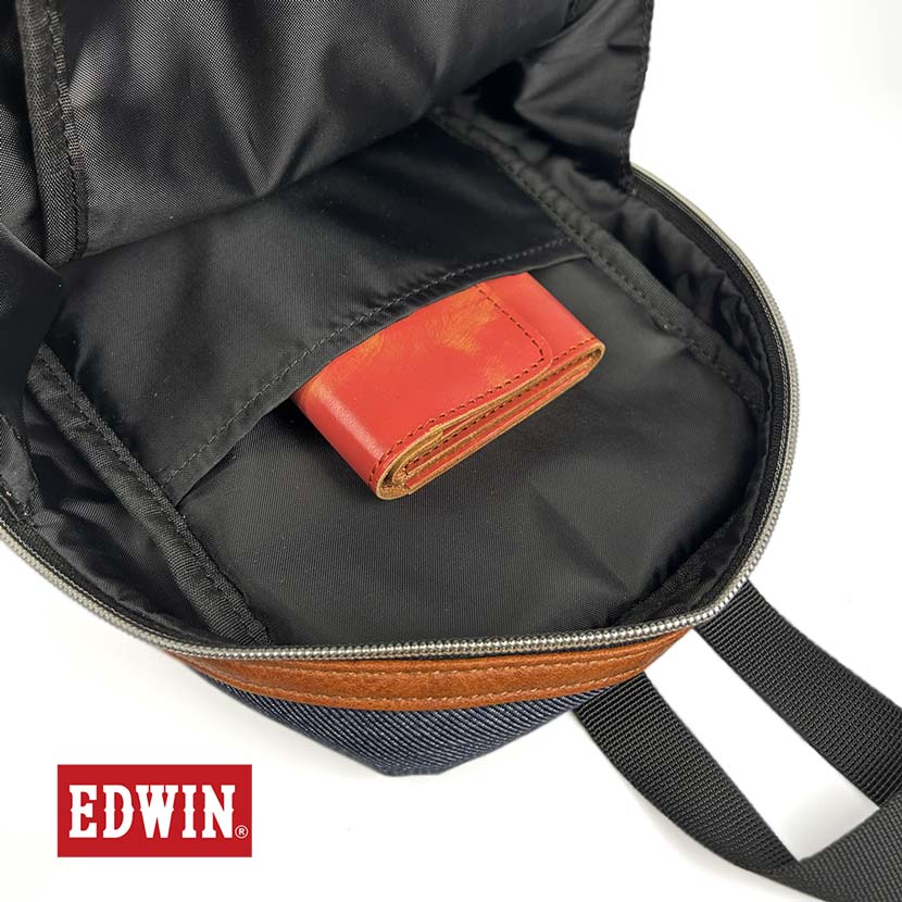 全3色 EDWIN エドウイン レザー×デニム ボディバッグ ワンショルダー
