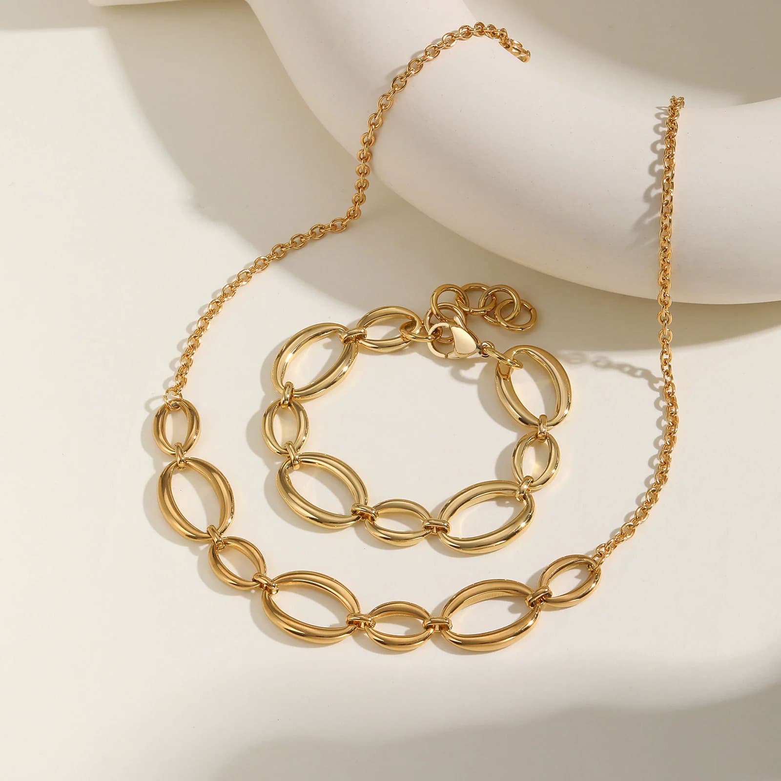 サージカルステンレスネックレス ブレスレット アクセサリー18k