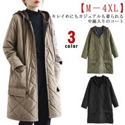 キルティングコートロングコート