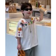 2025夏新作  夏服  韓国風子供服 キッズ服 トップス Tシャツ 男女兼用 カジュアル90-150cm
