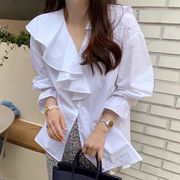 夏新作 シャツ ブラウス レディース 長袖 Vネック トップス Sweet系 可愛い