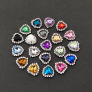 囲みハートストーン おしゃれ アクセサリーパーツ メタルパーツ ハンドメイド DIYパーツ クリスタル 手芸