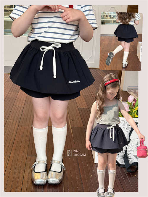 夏新作 韓国 夏服 子供服 ins アルファベットキュロット スカート