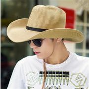 夏メンズ麦わら帽子★ビーチハット★日焼け止め、日よけ帽★ファッションハット★紫外線対策