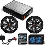 【43V超高出力 EVE製21700型バッテリー】 ファンバッテリーセット急速充電器付き 90mm服穴径対応