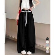 【日本倉庫即納】 レース付きワイドパンツ イージーパンツ夏