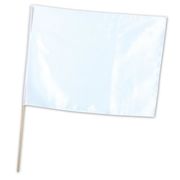 サテン特大旗 ホワイト 旗:W80×H60cm 旗竿:100cm(φ12mm) 18893