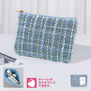 エスプラージュ ツイードポーチ　化粧/小物入れ/旅行/鞄/レディース