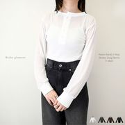 ◎再入荷◎【2025新作】パワーメッシュ　前後2ウェイ　ヘンリー　ロングスリーブ　Tシャツ(32871)