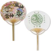 日本製 made in japan 平竹うちわ 大 風神雷神 668179