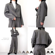 ◎再入荷◎【2024新作】スーツ地ツイル　ショート　テーラード　ジャケット(32106)