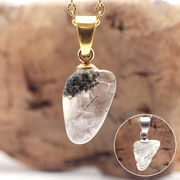 【08. ブラジル産 フェナカイト 原石 SUS316 ペンダントトップ 約1.5～2ct】1個 ゴールド／シルバー