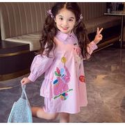 秋冬新作★韓国風子供服★ベビー服★女の子 長袖 ドレス キッズワンピース 可愛い★