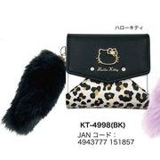 サンリオ　BOXコイン　三つ折り財布　財布　ヒョウ柄スリーレザー　ハローキティ BK