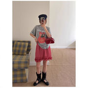 ドット柄ミニスカート　レディース　INS　韓国ファッション