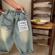 2025夏秋子供服 おしゃれ デニムパンツ 韓国風 ジーンズ ボトムス キッズ服 男女兼用[90~140cm]