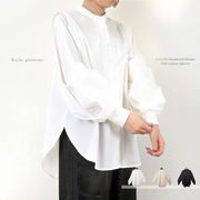 【2025新作】T/C/Puブロード　ボリュームスリーブ　袖リブ　ブラウス(32902)