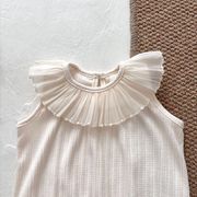 2025夏☆FLM☆ベビー用フリル付きノースリーブロンパース