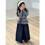 2025春秋子供服 おしゃれ 長袖Ｔシャツ OR デニムパンツ 韓国風 ジーンズ 男女兼用 キッズ服[90~140cm]