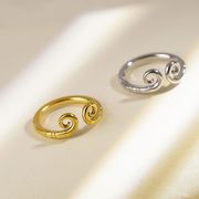 シンプル　開口リング　指輪　ステンレス製　キャラ連想型　レディース