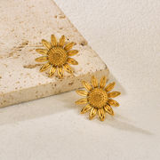 サージカルステンレス向日葵ピアス　アクセサリー　18kコーティング　INS　金属アレルギー対応