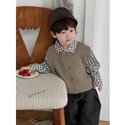 2025秋新作 韓国子供服 ベビー服  キッズ 男の子 長袖シャツ +チョッキ+ ズボン 分けて販売 73cm-100cm