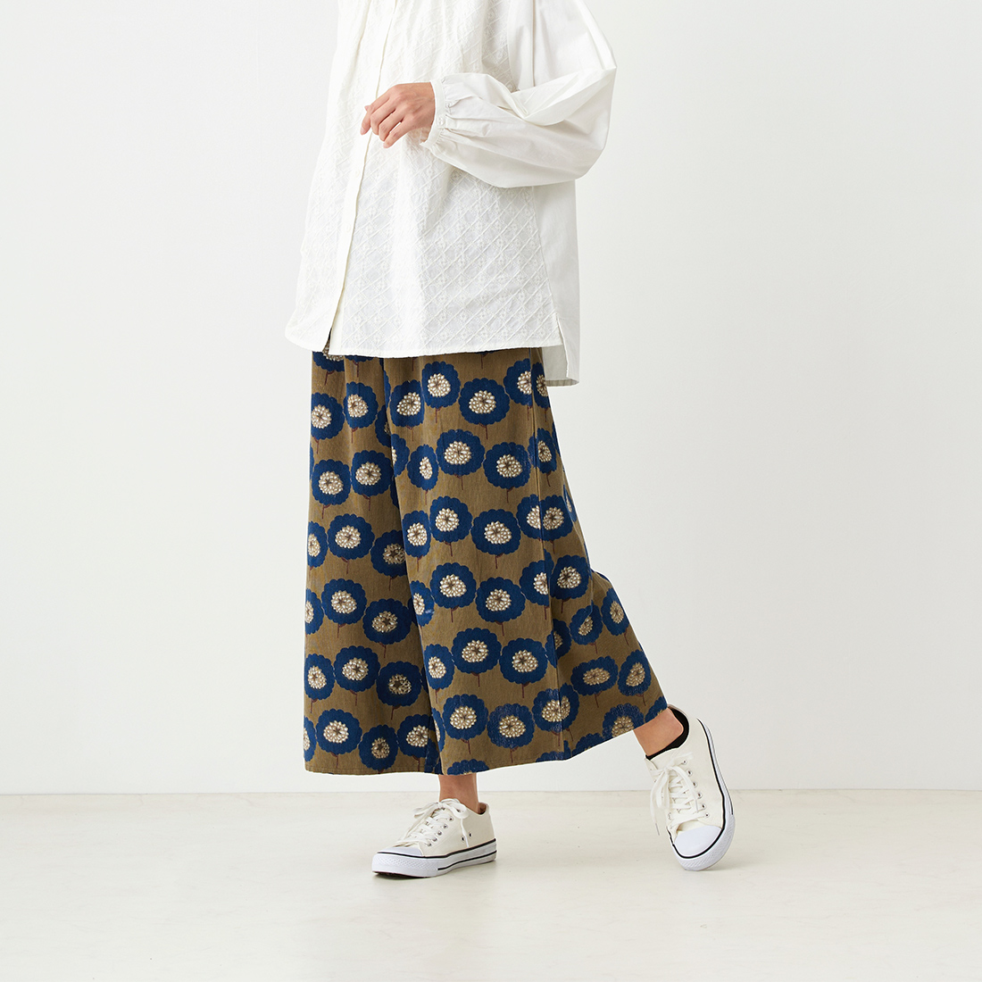 【PORINA】パンツ ファンシー[レディースゆったり花柄フラワーナチュラルアジアン秋冬25AW]