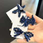 韓国風 新作 ブルー リボン ヘアクリップ ヘアアクセサリー 3色