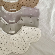 ins 新作　新生児 ベビースタイ　綿100％　ワッフル　水玉　可愛い　よだれかけ　選べる4色　ビブ　柔らか