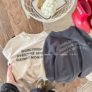 ins　秋新作　子供服　長袖　Tシャツ　カジュアル　トップス　男の子　女の子　可愛い　プリント　英字