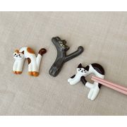 猫のイニシャル箸置き　Ｙ　//お土産　アニマル　動物　インテリア　ギフト