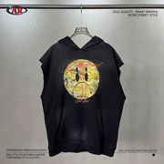 メンズ プリント/無地 フード付き タンクトップ 男女兼用 ノースリーブ トップス 春夏 2025新作★