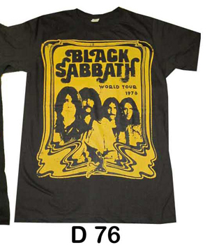 ビンテージ・タイプ　ROCK TEE  ブラックサバス　 Black Sabbath World Tour 1978