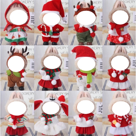17cm   クリスマス    綿人形  ドールハウス    ぬいぐるみ用服   ミニドール  20色