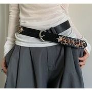ファッションベルト 帯   pu ベルト パンク風